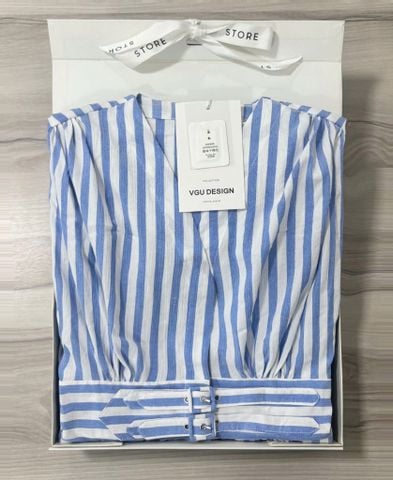 VGU0618 ĐẦM SƠ MI XANH