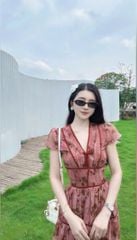 VGU0678 ĐẦM HOA ĐÍNH NƠ NGỰC