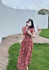 VGU0678 ĐẦM HOA ĐÍNH NƠ NGỰC