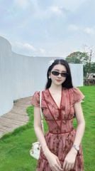 VGU0678 ĐẦM HOA ĐÍNH NƠ NGỰC