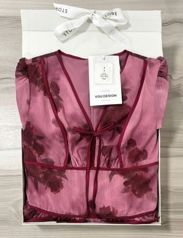 VGU0678 ĐẦM HOA ĐÍNH NƠ NGỰC