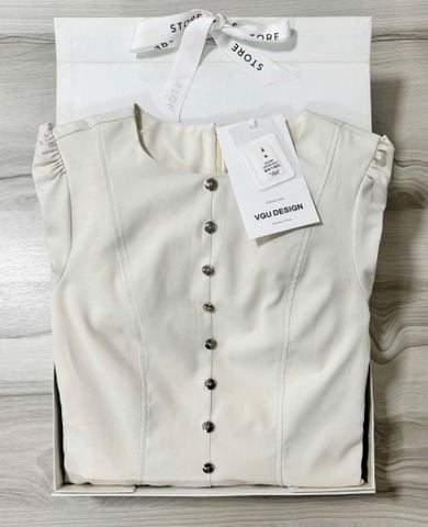 VGU0762 - ĐẦM DÀI TRẮNG ĐÍNH NÚT