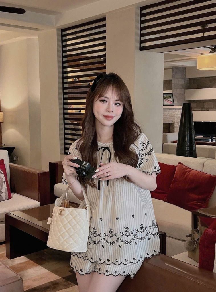 VGU0751 SET ÁO+ QUẦN SHORT THÊU HOA