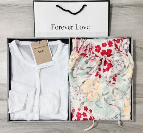 VGU0768 ĐẦM 2 DÂY HOA + ÁO KHOÁC