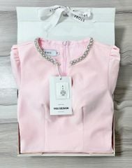 VGU0763 ĐẦM DÀI  CỔ ĐÍNH ĐÁ  ( HỒNG )
