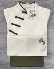 SKY8603 SET PHÁP PHỤC ĐÍNH NƠ ( XANH RÊU)