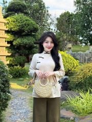 SKY8603 SET PHÁP PHỤC ĐÍNH NƠ ( XANH RÊU)