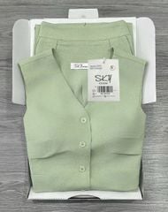 SKY8703  SET ÁO + CV DÀI ( XANH LÁ )