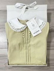 VGU0803 ĐẦM CỔ SƠ MI ĐÍNH NƠ ( VÀNG )