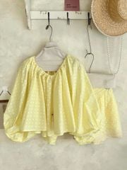 TB8982 SET CHẤM BI QUẦN SHORT (VÀNG)