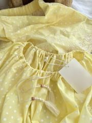 TB8982 SET CHẤM BI QUẦN SHORT (VÀNG)