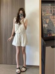 TB8812 SET GILE LINEN QUẦN SHORT (TRẮNG)