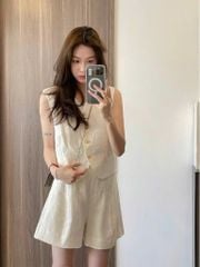 TB8812 SET GILE LINEN QUẦN SHORT (TRẮNG)