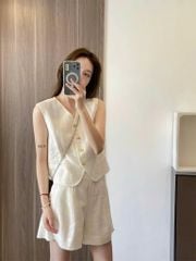 TB8812 SET GILE LINEN QUẦN SHORT (TRẮNG)