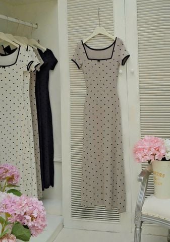 SKY9027 ĐẦM BODY CHẤM BI ( DA )