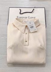 TB5813 ĐẦM SƠ MI ĐÍNH NÚT (KEM)