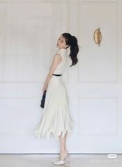 VGU1143 SET ÁO + CV DÀI XẾP LY KÈM NỊT