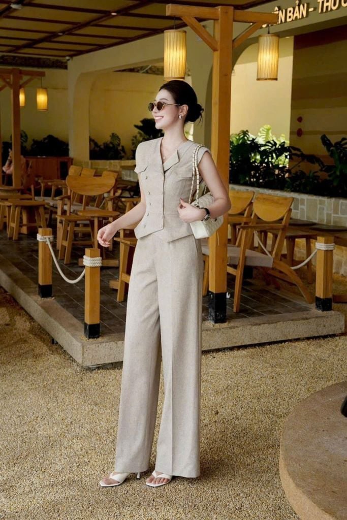 TB9233 SET GILE PHỐI NẮP TÚI - QUẦN DÀI (XÁM)