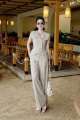 TB9233 SET GILE PHỐI NẮP TÚI - QUẦN DÀI (XÁM)