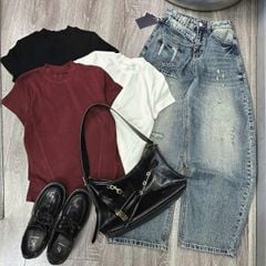 SKY9303 ÁO THUN BODY TRƠN (ĐEN)