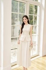 TB5865 SET GILE PHỐI NÚT - CHÂN VÁY DÀI KEM