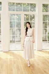 TB5865 SET GILE PHỐI NÚT - CHÂN VÁY DÀI KEM