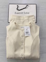 TB5865 SET GILE PHỐI NÚT - CHÂN VÁY DÀI KEM