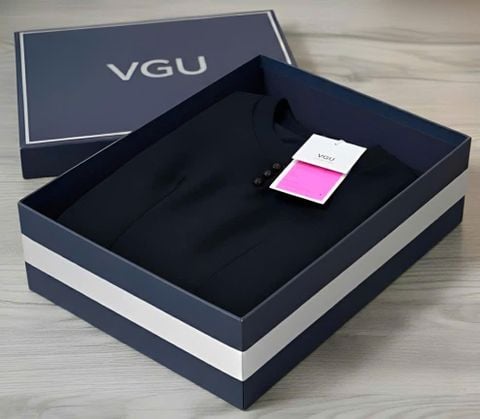 VGU1557 ĐẦM ĐEN CỔ ĐÍNH NÚT