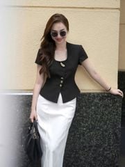 VGU1609 SET ÁO +CV DÀI TRẮNG KÈM TAG