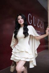 SKY9376 ĐẦM 2 DÂY KÈM CHOÀNG (ĐEN )