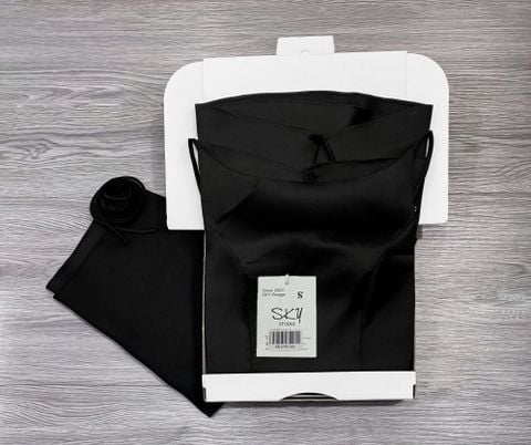 SKY9376 ĐẦM 2 DÂY KÈM CHOÀNG (ĐEN )