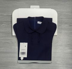 TB9421 ĐẦM CỔ SƠ MI ĐÍNH NÚT (XANH ĐEN )