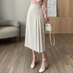 TB9510 CHÂN VÁY DÀI XẾP LY (KEM )