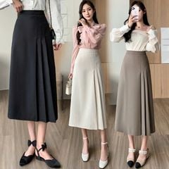 TB9510 CHÂN VÁY DÀI XẾP LY (KEM )