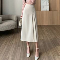 TB9510 CHÂN VÁY DÀI XẾP LY (KEM )