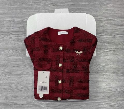 TB9564 ÁO DẠ KÈM TAG NƠ (ĐỎ)