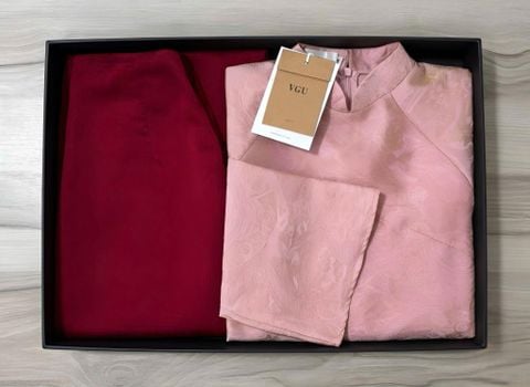 VGU2013 ÁO DÀI HỒNG + QUẦN DÀI ĐỎ