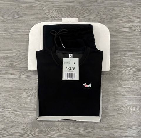 SKY9770 SET ÁO  THÊU CÚN THE FACE + QUẦN DÀI ( ĐEN )