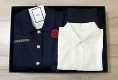 VGU2060 SET ÁO ĐÍNH HOA +CV DÀI KO KÈM NỊT (SET 3 MÓN ) XANH