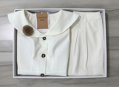 VGU2074 SET ÁO ĐÍNH HOA NGỰC +QUẦN DÀI