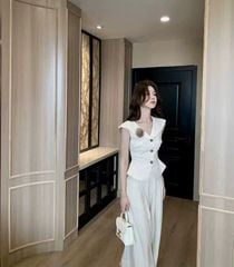 VGU2074 SET ÁO ĐÍNH HOA NGỰC +QUẦN DÀI