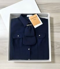 VGU2073 ĐẦM SƠ MI CỔ NƠ