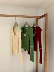 LEN6144 ÁO LEN TAY DÀI CỔ V (VÀNG) 6858