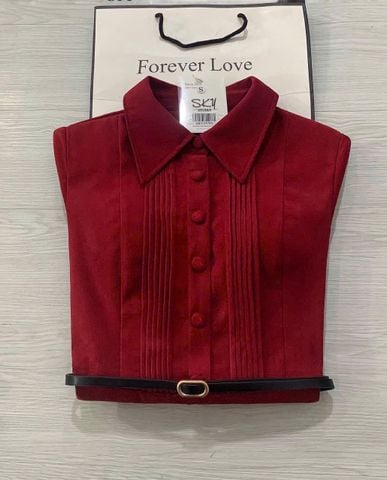 SKY5979 ĐẦM ĐỎ KÈM NỊT