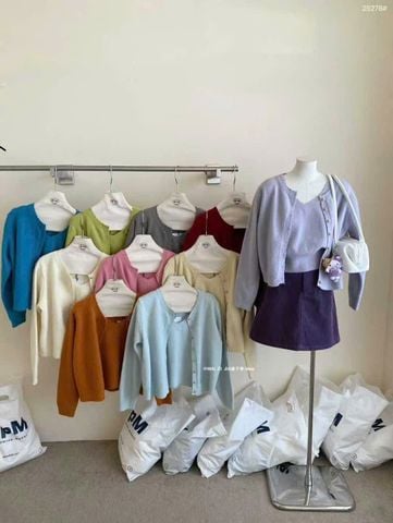 LEN6208  ÁO LEN TAY DÀI KÈM ÁO 2 DÂY( KEM)25278