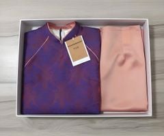 VGU2349 ÁO DÀI GẤM (TÍM )