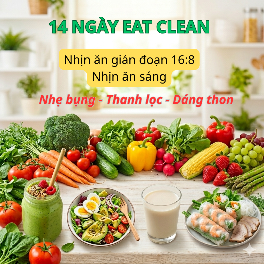 14 NGÀY EAT CLEAN NHỊN ĂN SÁNG 16:8