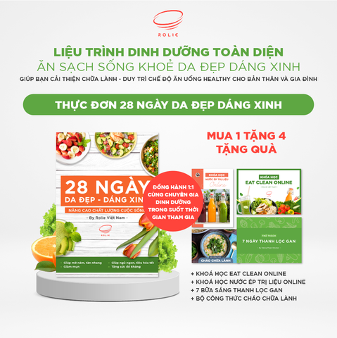 THỰC ĐƠN 28 NGÀY THUẦN CHAY DA ĐẸP DÁNG XINH