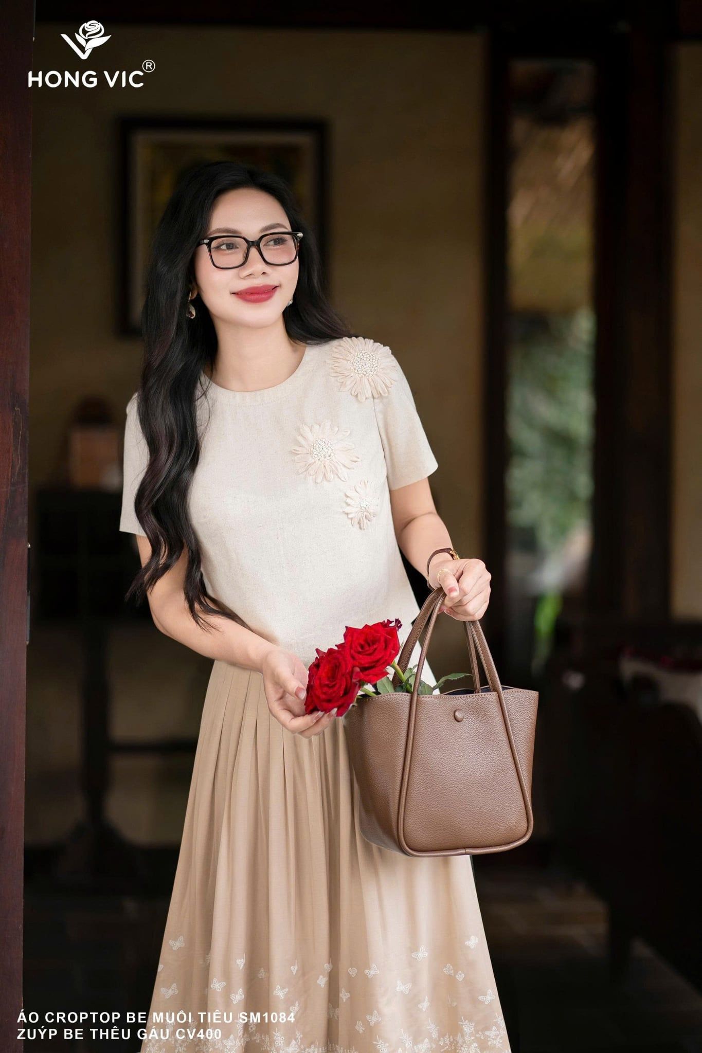 Áo croptop be muối tiêu SM1084