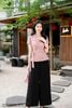 Áo linen hồng nơ hông SM1121